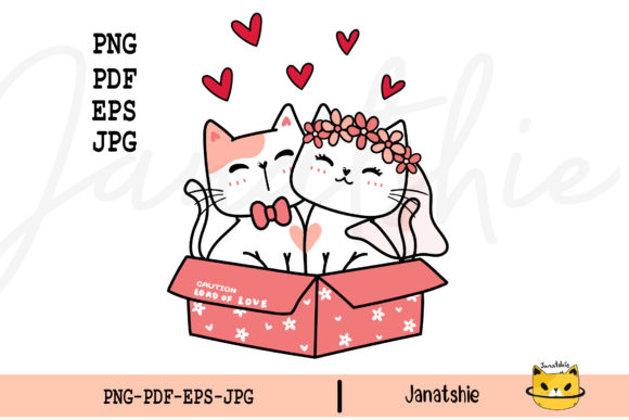 Charming Cat Wedding Clipart for Your Valentine Projects