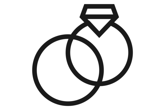 Crossed Wedding Rings Icon. Diamond Love: A Symbol for Your Brand