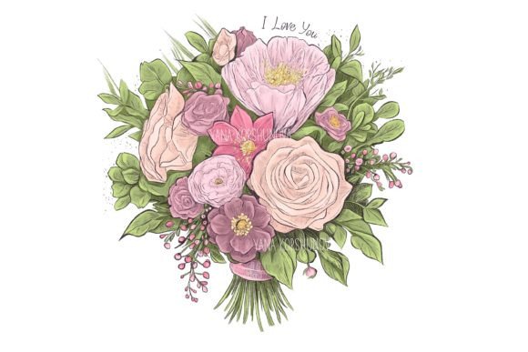 Designing with Digital Blooms: The Flowers Wedding Bouquet Planner Clipart