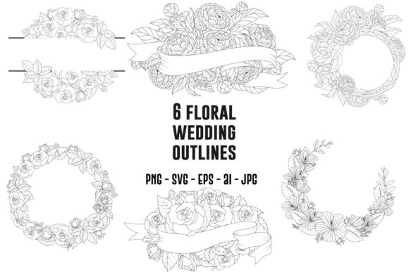 Elegant Floral Outlines: A Designer's Guide to Wedding Graphics