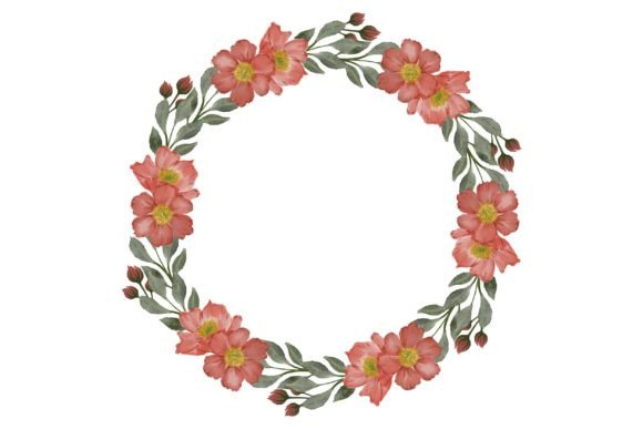 Enchanting Red Flower Wreath for Wedding & Invitation Design