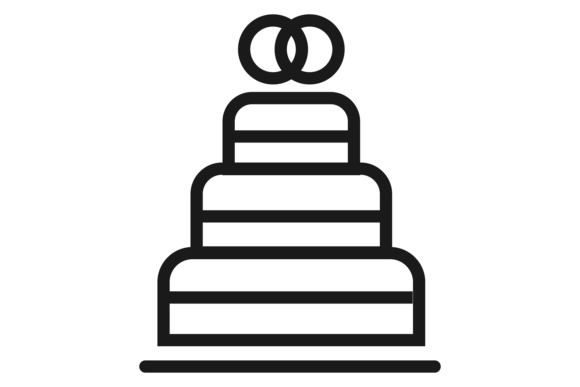 Sweeten Your Designs with Wedding Cake Line Icon