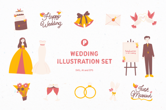 Warm Up Your Wedding Designs with This Illustration Set