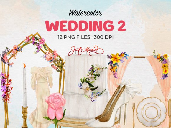 Watercolor Wedding Clip Art: A Designer's Delicate Touch