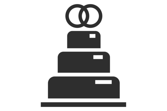 Wedding Cake Black Icon: A Sweet Holiday Dessert for Design