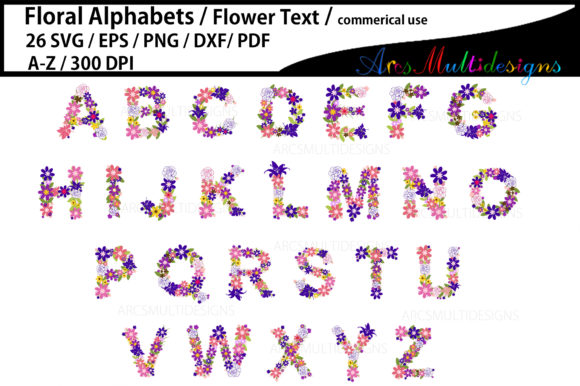 Wedding Floral Alphabet Bundle: Elegant Digital Letters A-Z