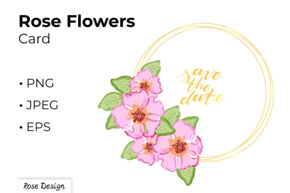 Wedding Rose Flowers Geometric Frame: A Design Asset for Timeless Elegance