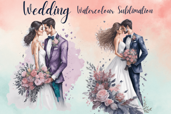 Wedding Watercolour Sublimation Clipart: A Designer's Essential Asset